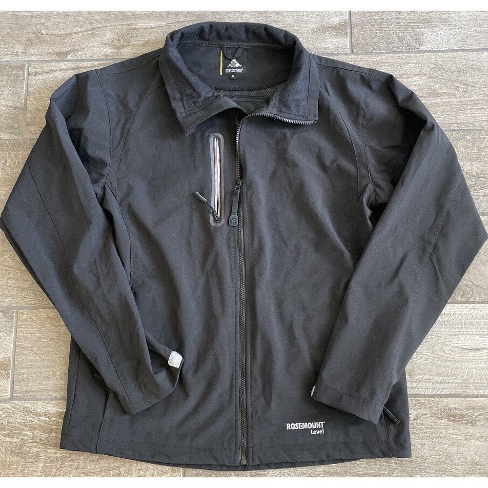 Matterhorn softshell jacket mens xl black windbreaker waterproof EUC